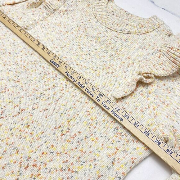 Universal Thread Confetti Ruffle Crew Neck Pullover Sweater Ivory Women's Sz 2X - Picture 9 of 12